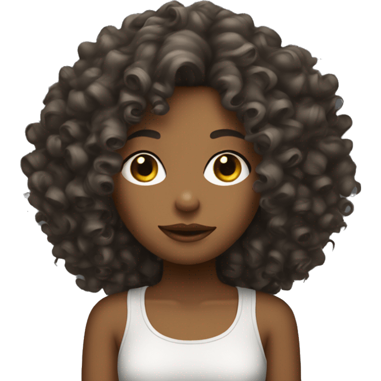 Rockstar girl with curly hair  emoji