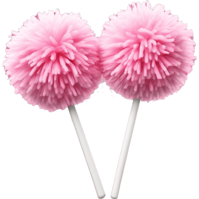 Realistic pink and white cheer leading pom poms isolated. emoji