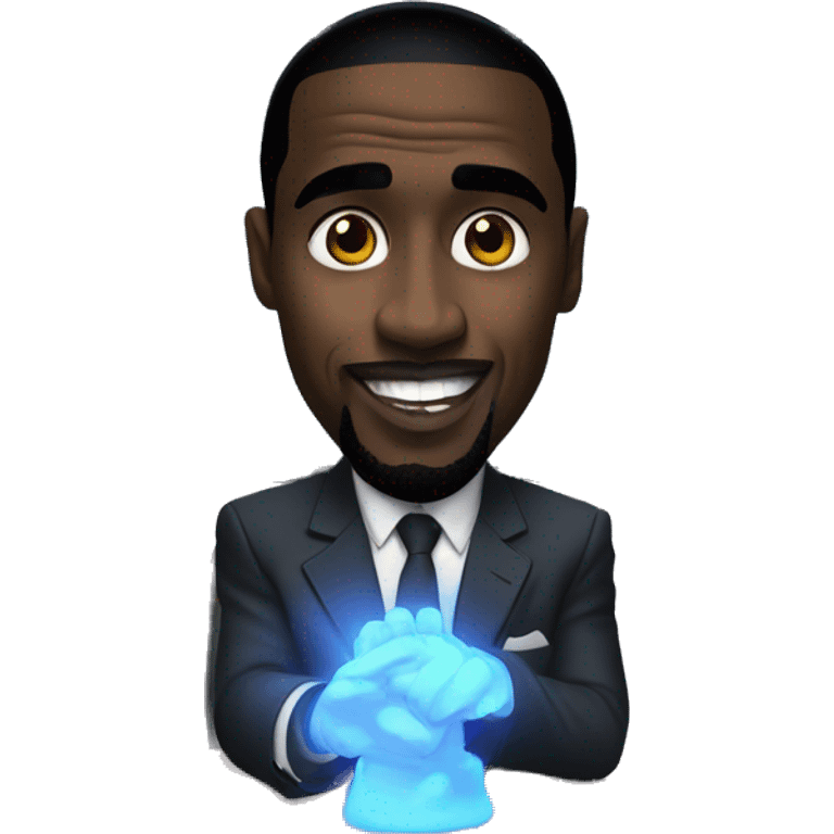 p diddy holding a blacklight over a desk emoji