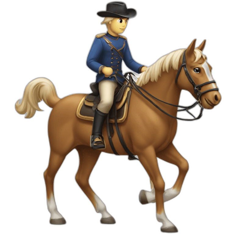 Chat sur chien sur cheval emoji