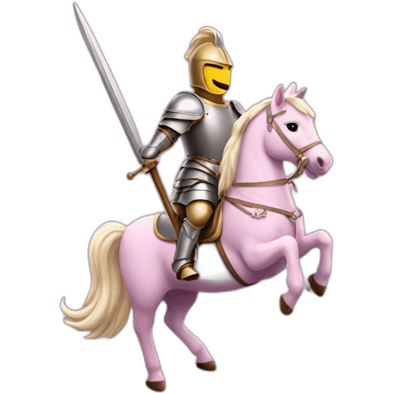 Knight on pink unicorn with spear emoji