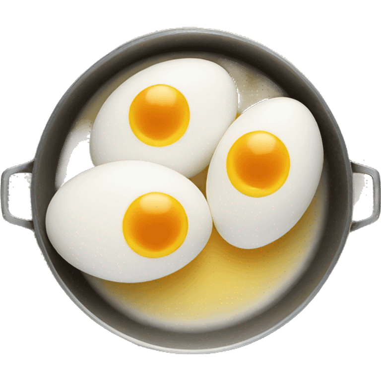 Boiled eggs in a pan  emoji