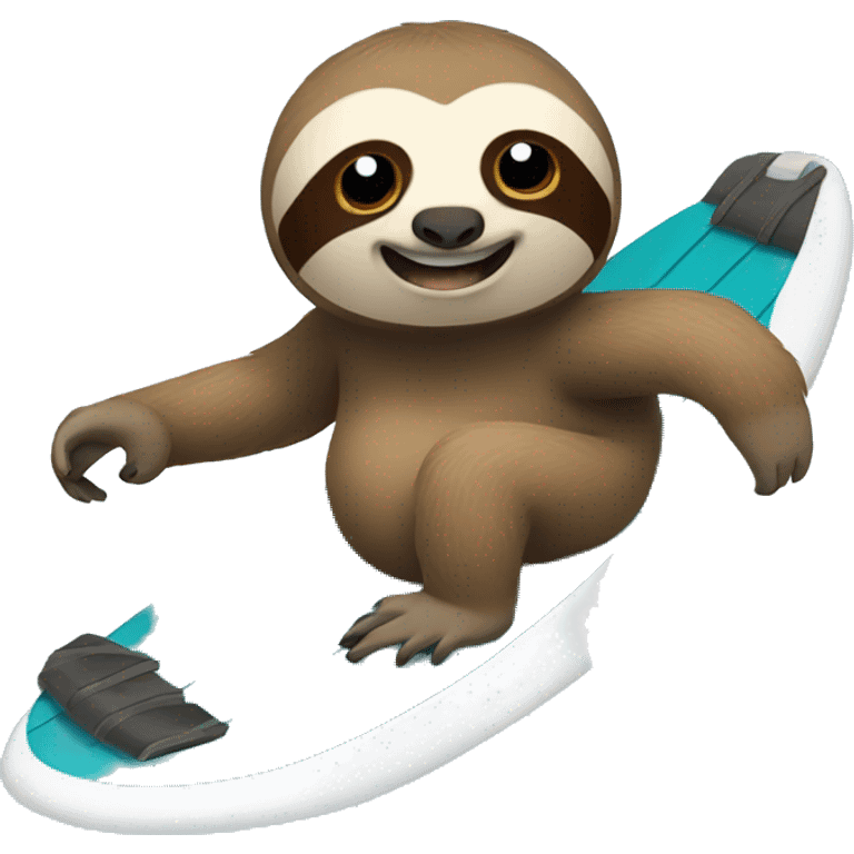 A sloth surfing emoji