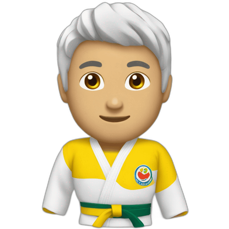 Judo moreno cinturon amarillo emoji