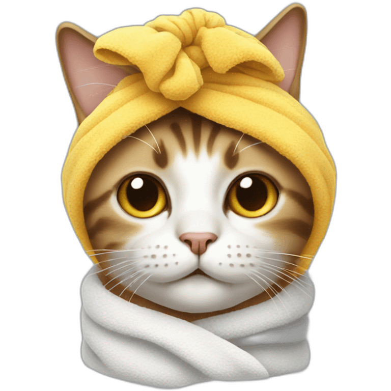 cat with towel on the head  emoji