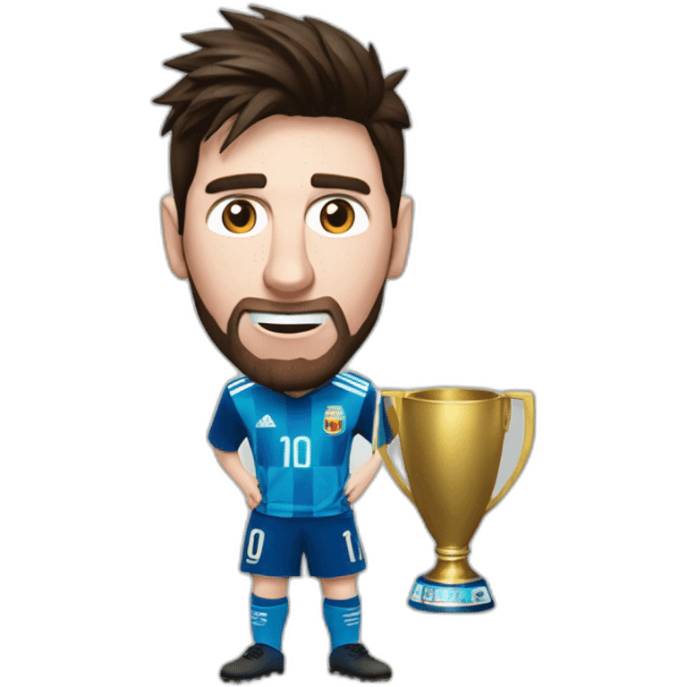 Messi levantando la copa  del mundo emoji