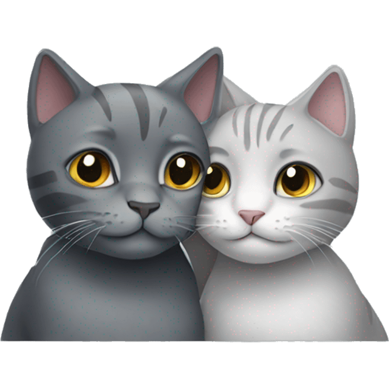 Two gray cats hugging  emoji