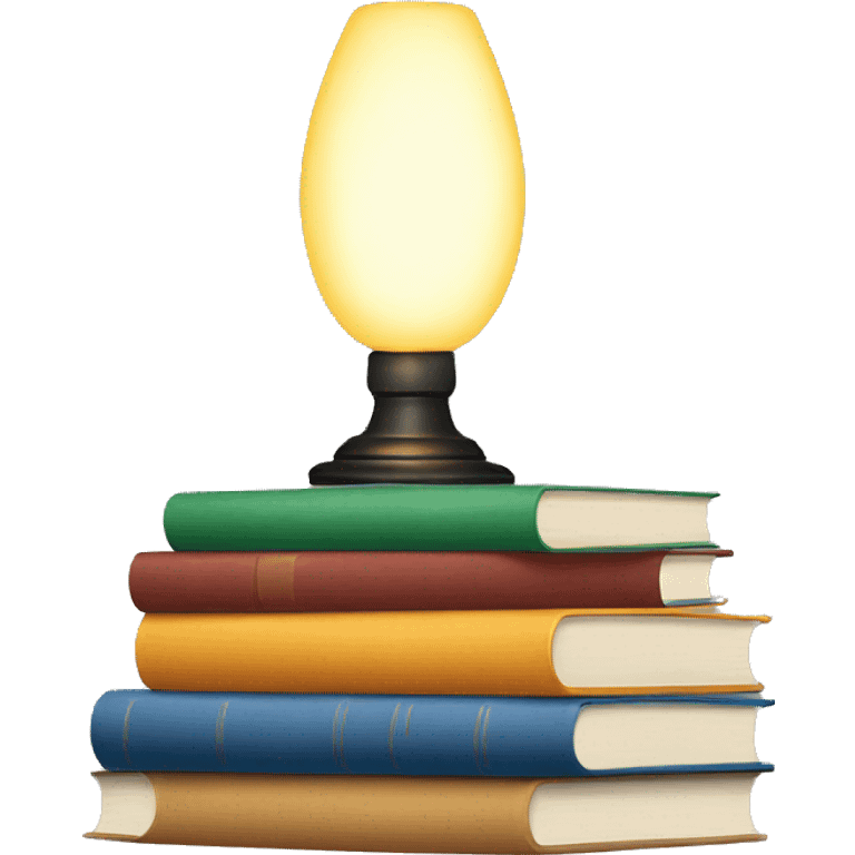 Lamp and stacks of books  emoji