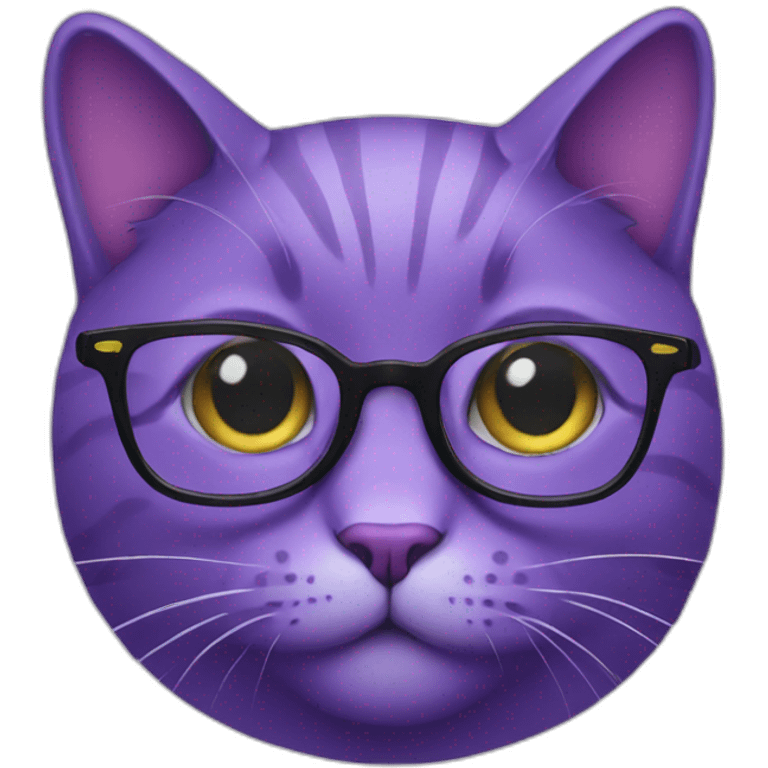 purple cat with glasses emoji