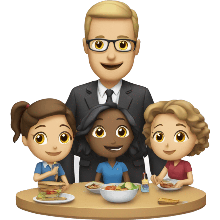 three teachers having lunch! emoji