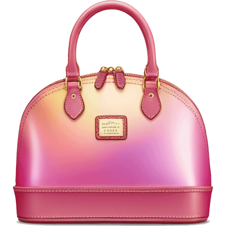 Realistic pink iridescent dome shaped Dooney and Bourke satchel purse isolated.  emoji