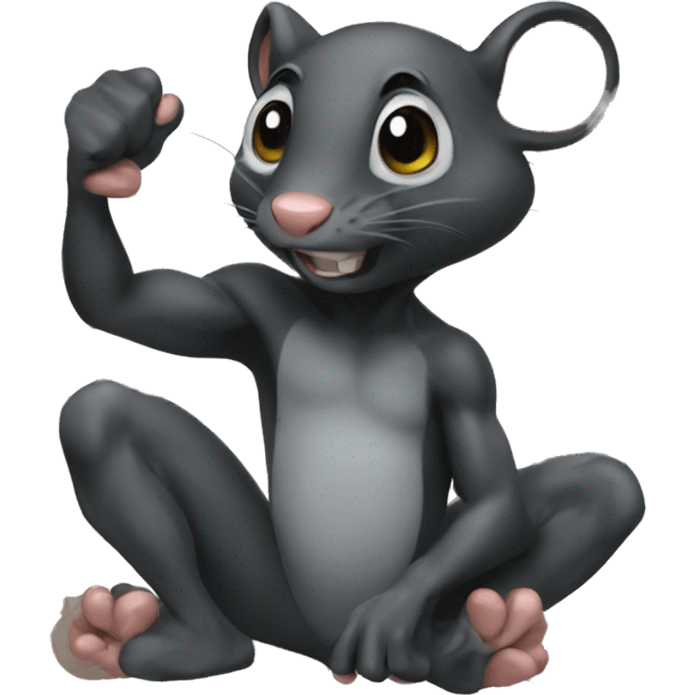 Gymrat as a black rat emoji