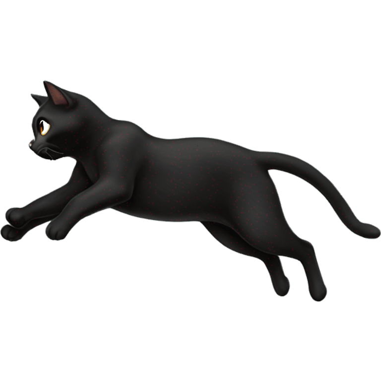 black cat jumping emoji