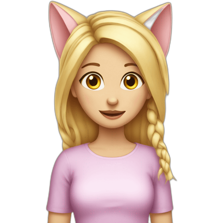 Fille oreille de chat emoji