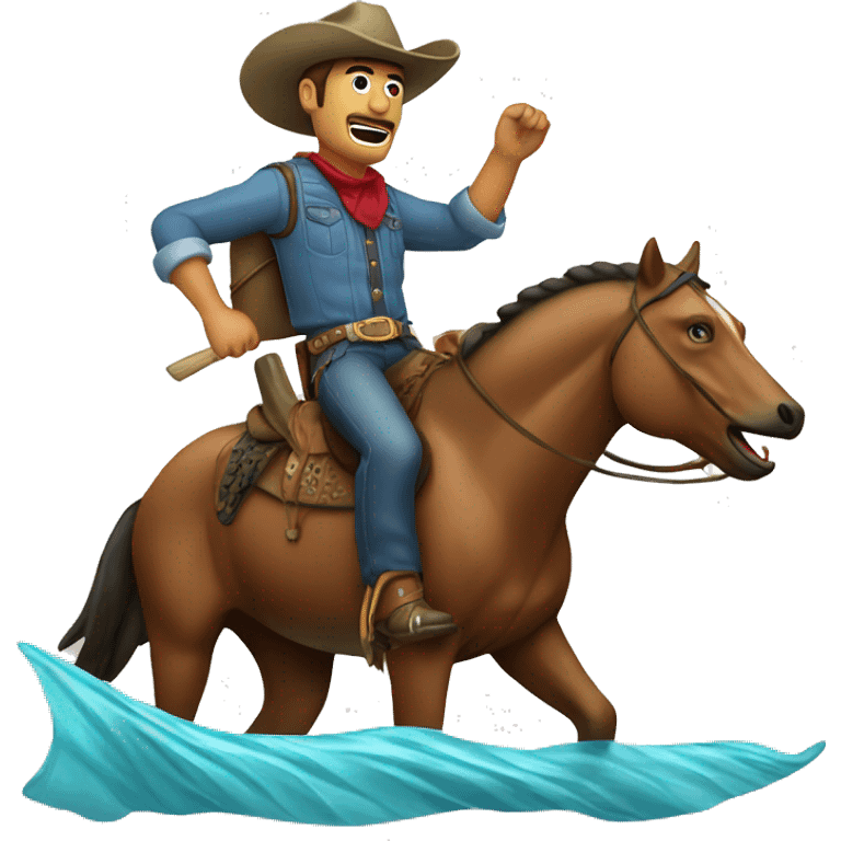 Cowboy riding chinook salmon emoji