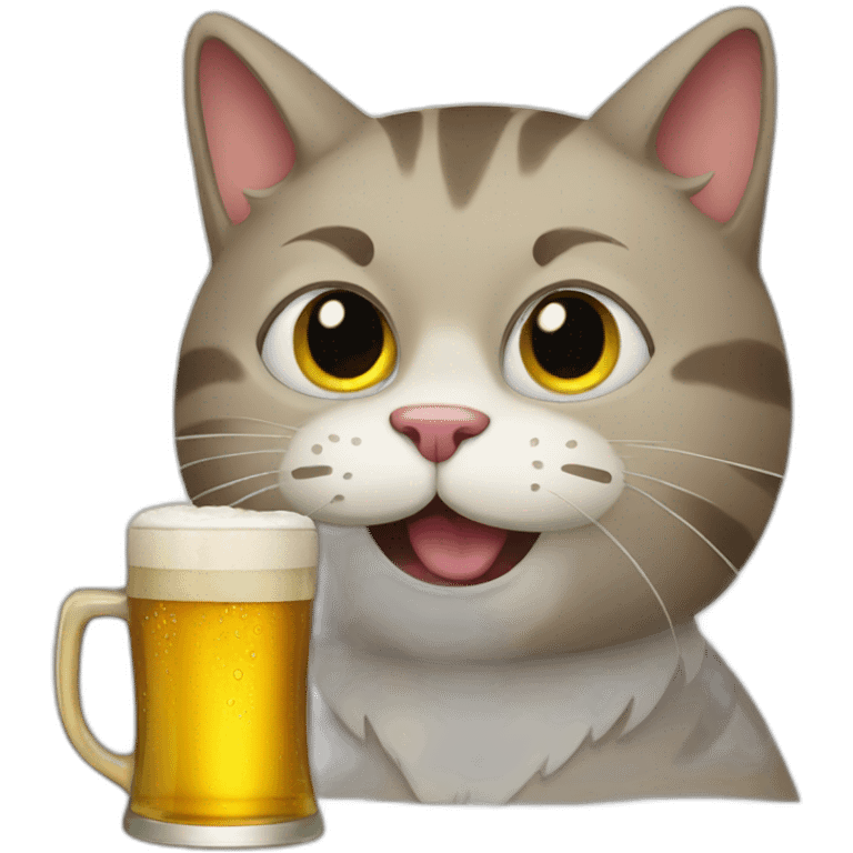 cat drinking beer emoji