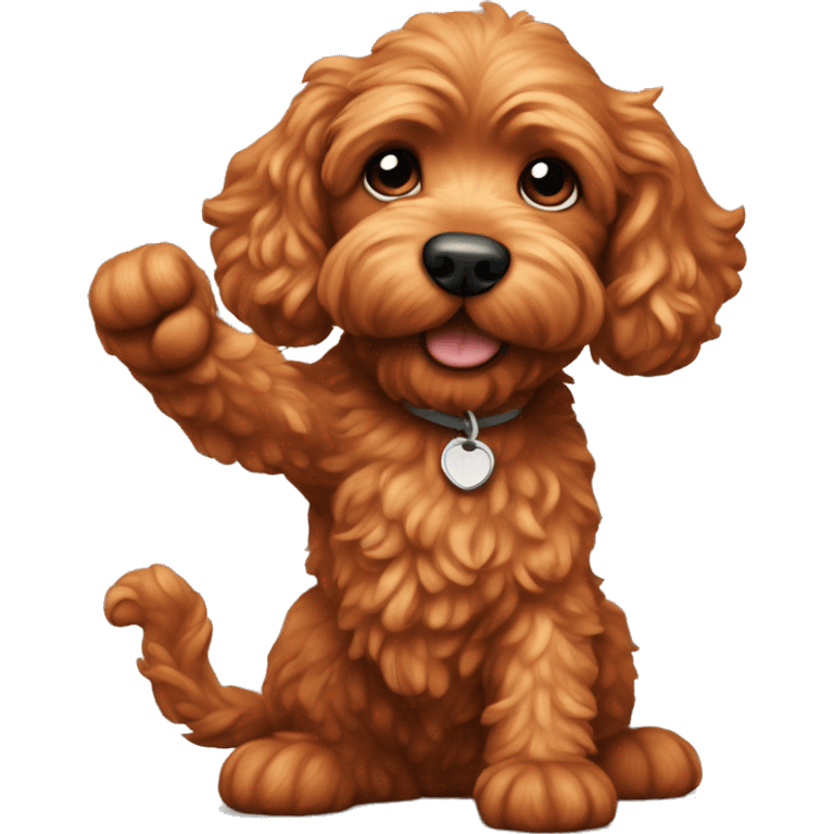 red cockapoo high five emoji