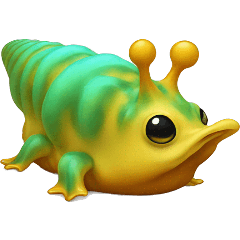 Sea slug on cardinal bird emoji