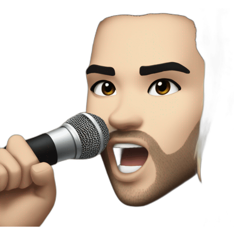 bill kaulitz, singing, blonde, close up emoji