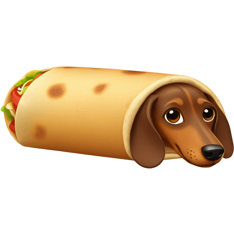 brown dachshund in a burrito  emoji