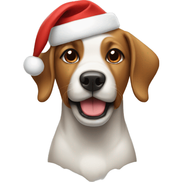 Dog with christmas hat emoji