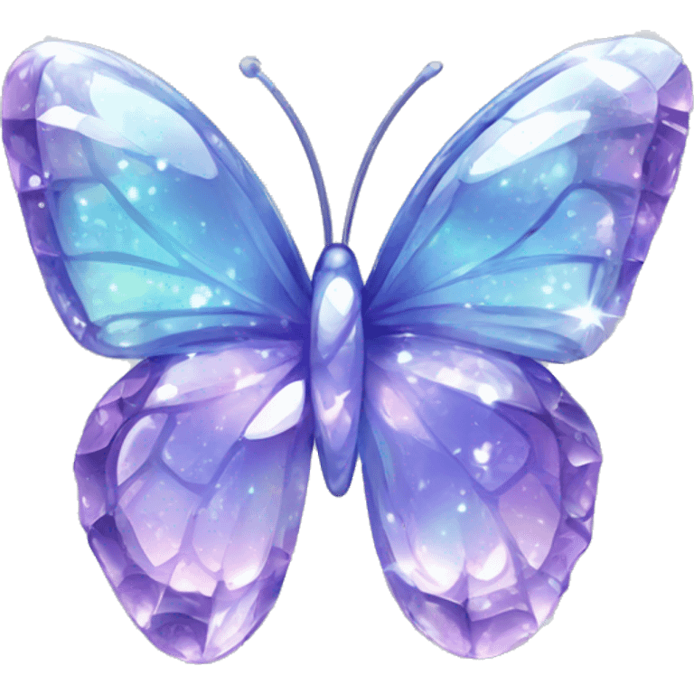 Shiny sparkly glass crystal butterfly emoji