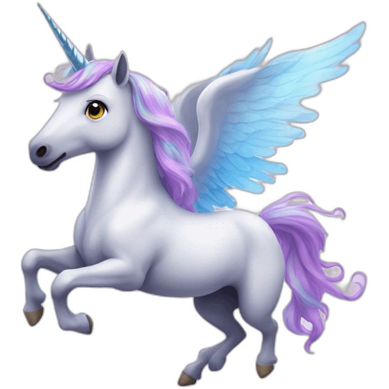 Magical unicorn flying emoji