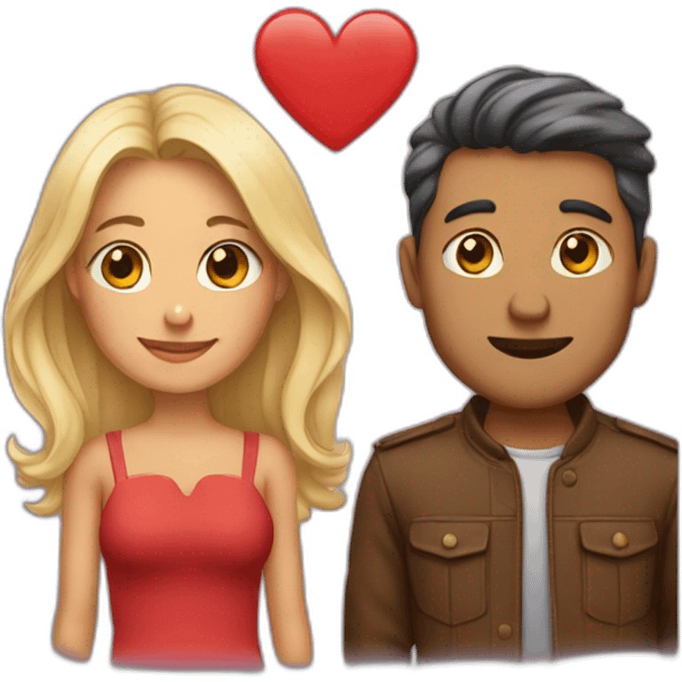 Couple with love emoji