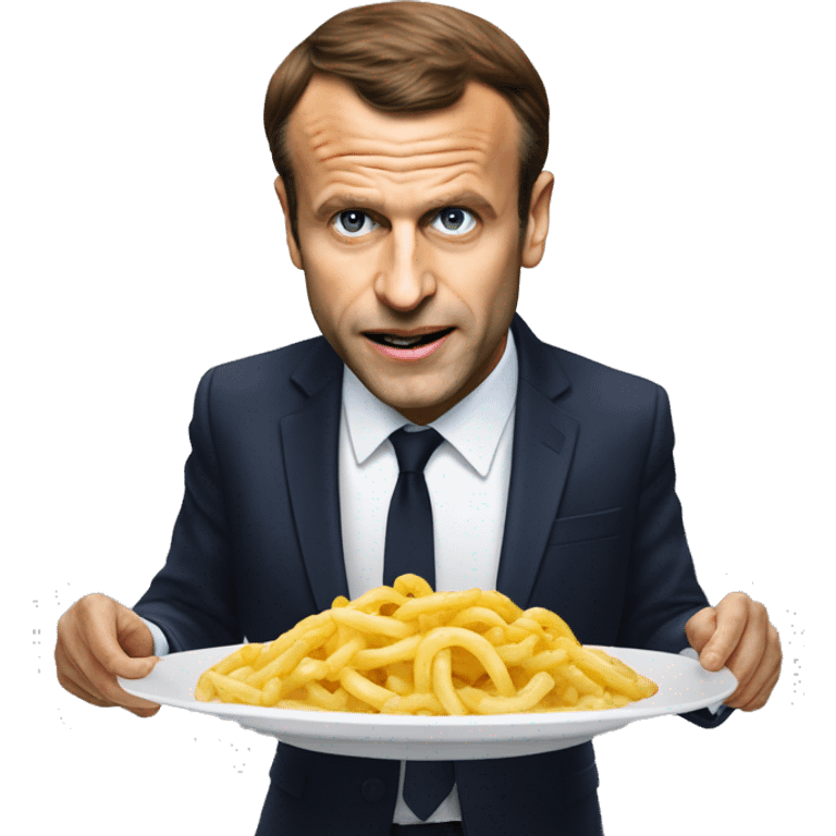 Emanuel macron qui mange des pates emoji