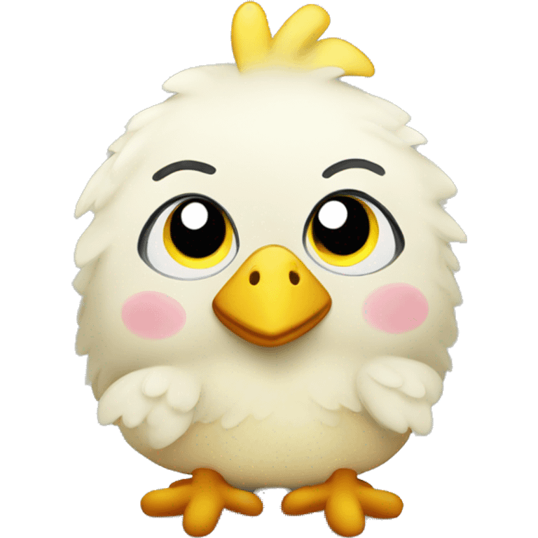 Cute plush mama chicken toy emoji