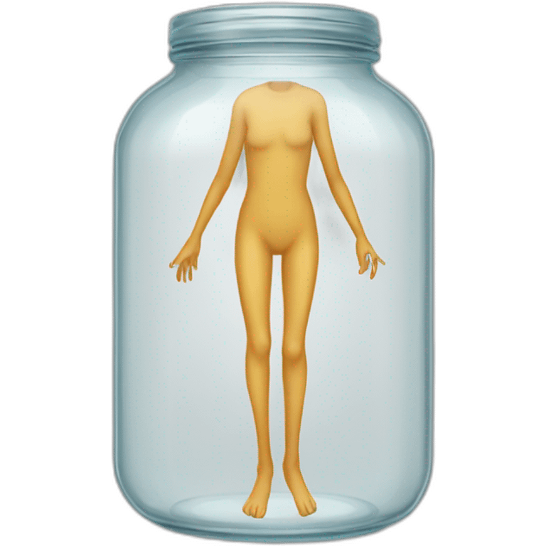 ((human legs)) standing ((over)) an ((empty transparent jar)) emoji