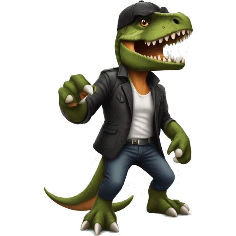 Dinosaur being a gangster emoji