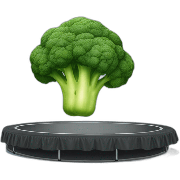 Broccoli jumping on a trampoline emoji