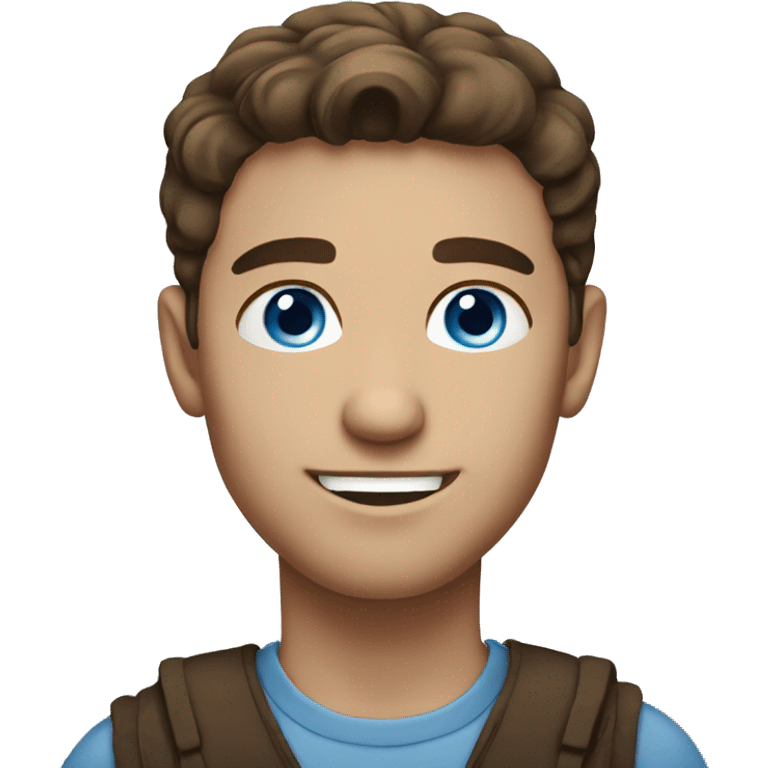 brown haired blue eyed male portrait emoji