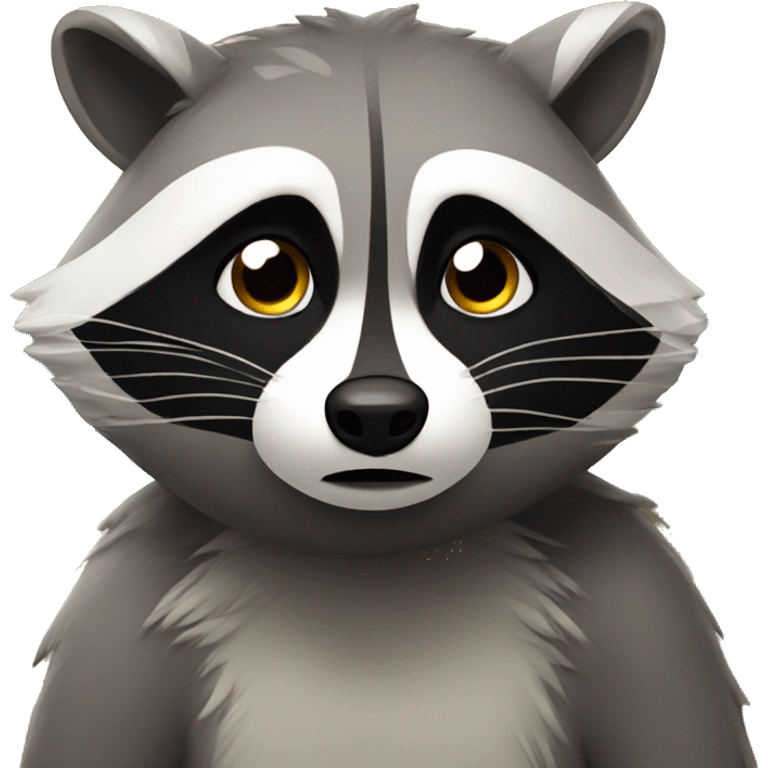 Sad racoon on a beach  emoji