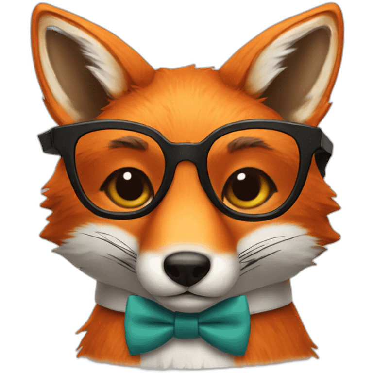 fox with a bow tie and glasses emoji