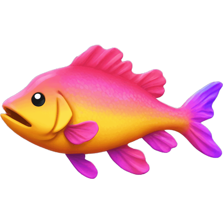 Neon paint splotched big fish  emoji