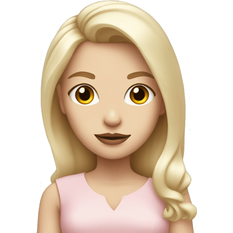 Pale girl, blonde hair, cute, cool, wearing light pink, with a tequila soda, and a small dog emoji