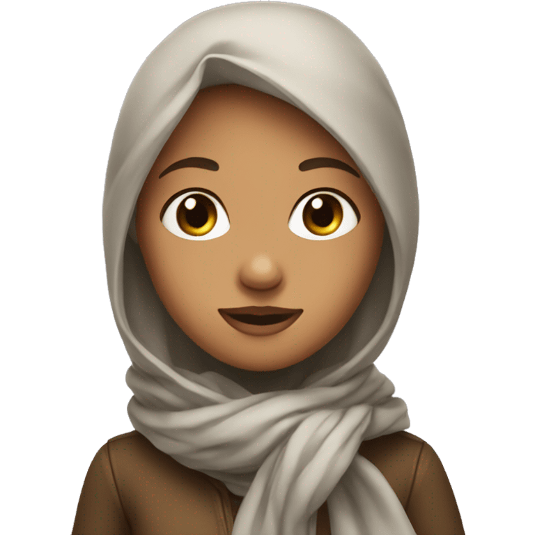 a girl wearing scarf emoji