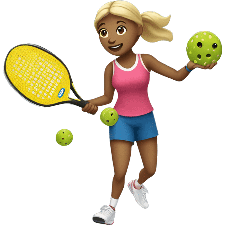 Women playing pickleball emoji