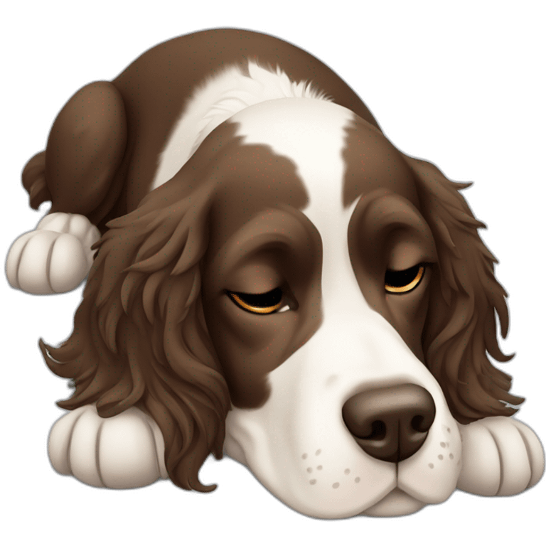 Springer spaniel sleeping cartoon emoji