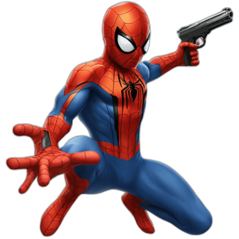 spider man avec un pistolet emoji