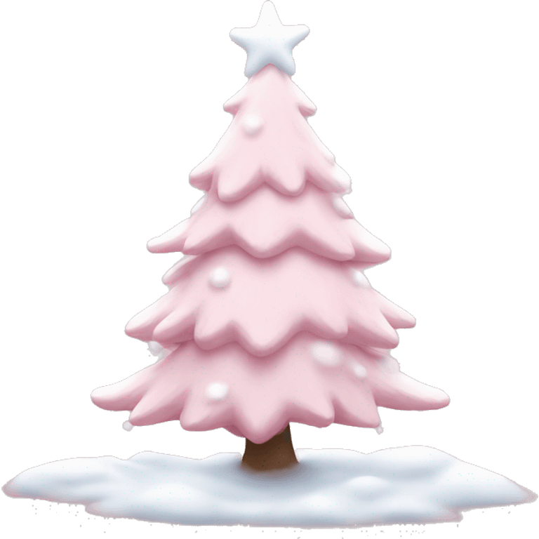 Light pink Christmas tree with snow emoji