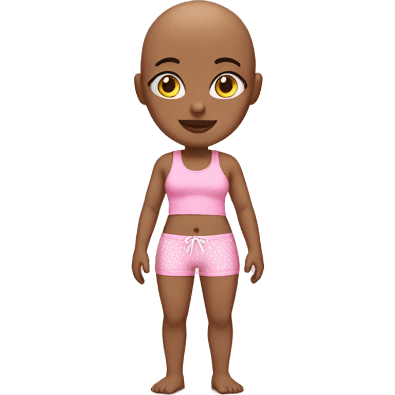 bald girl in pink boxers emoji