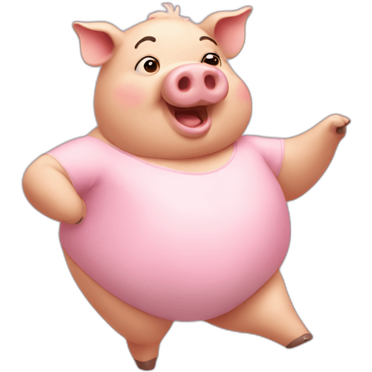 Fat Pig dancing Ballet emoji