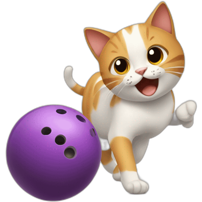 cat playing bowling emoji