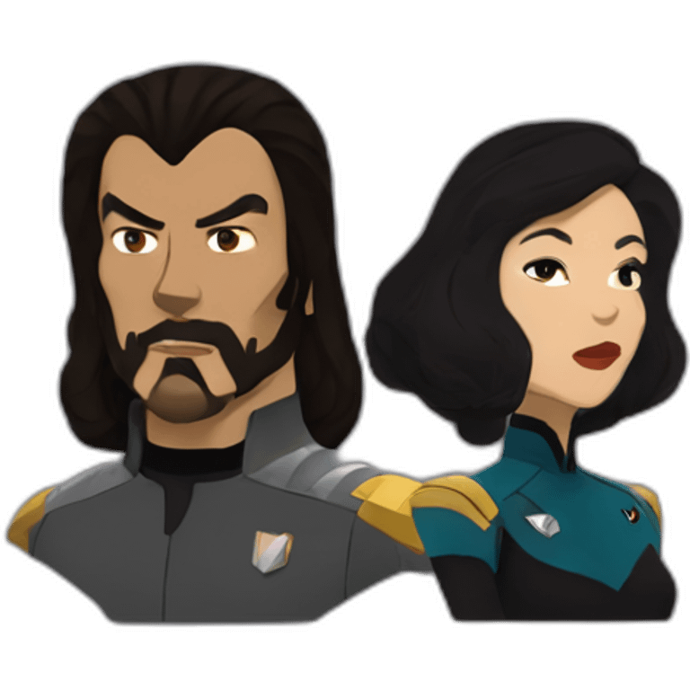 boris badanov and natasha fatale as klingons on star trek: lower decks emoji