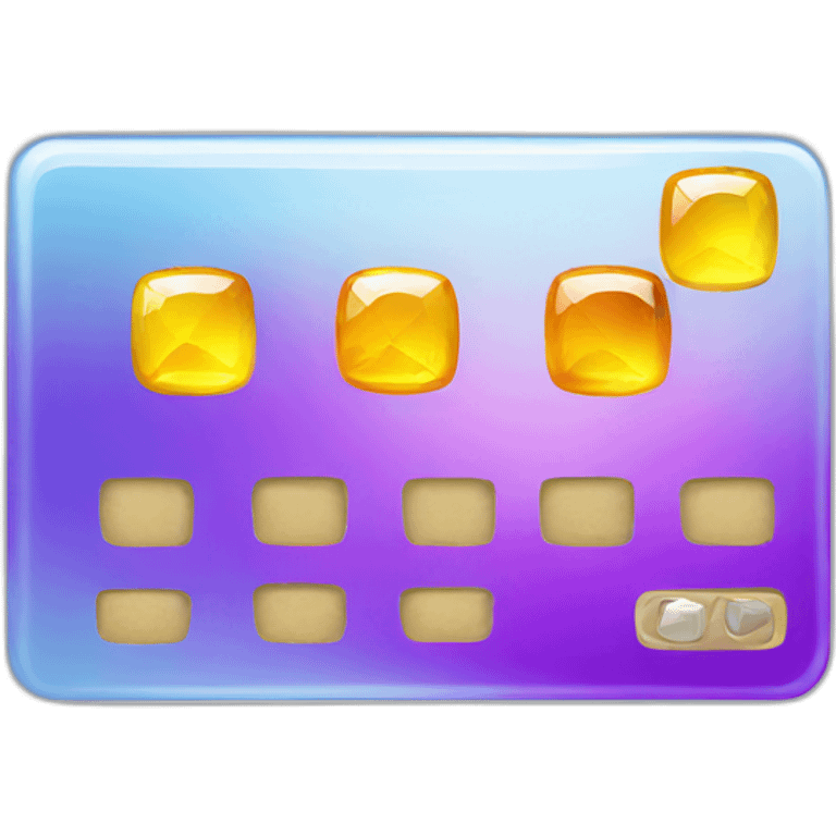 Glass credit card with gems emoji