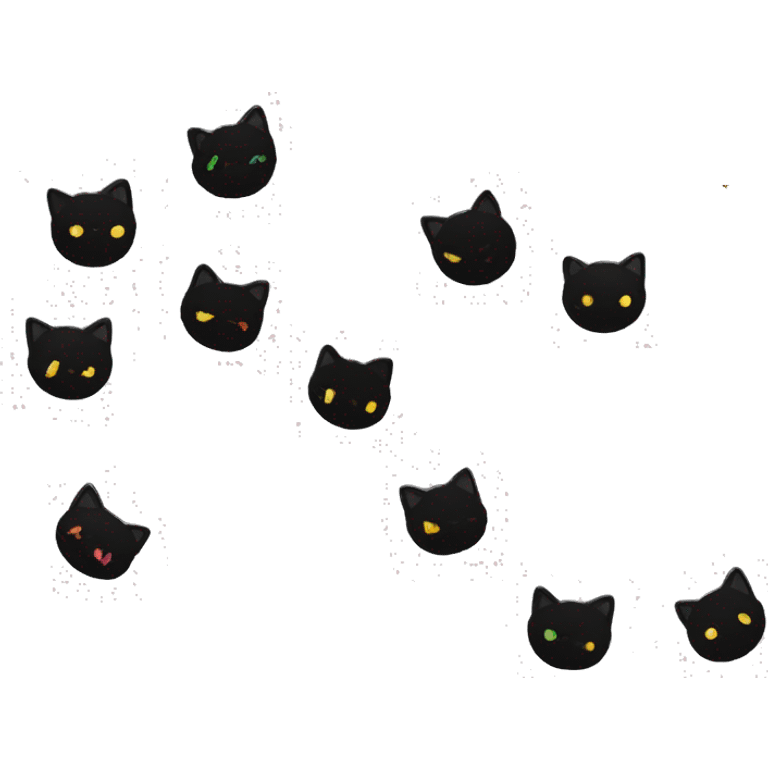 confetti and  black cat emoji