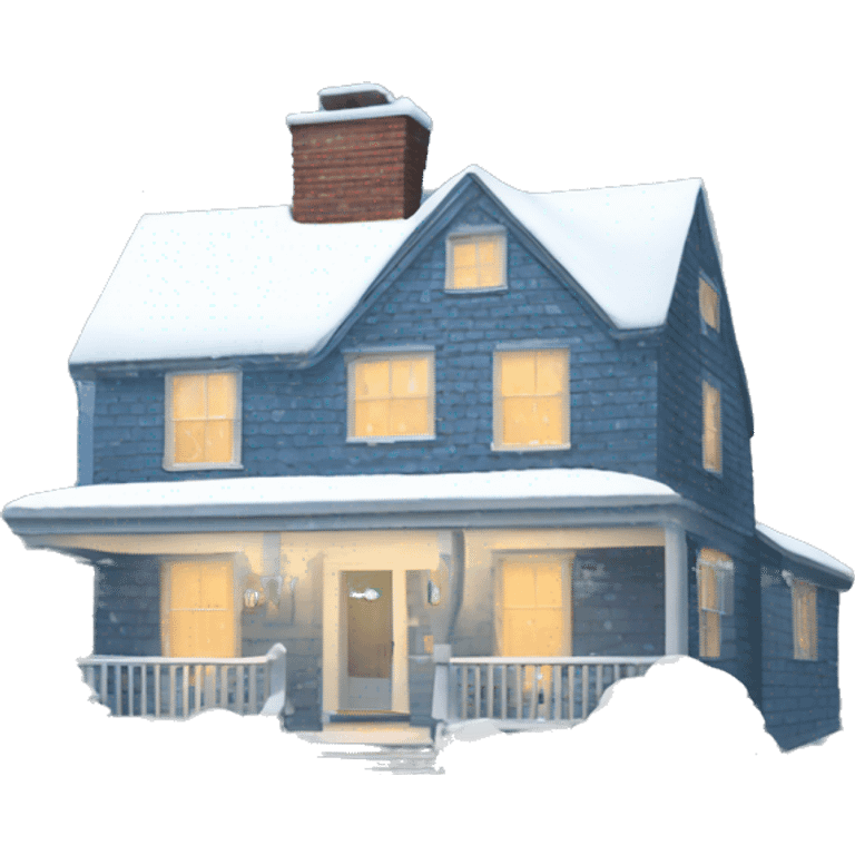 Snow on a cape cod house  emoji